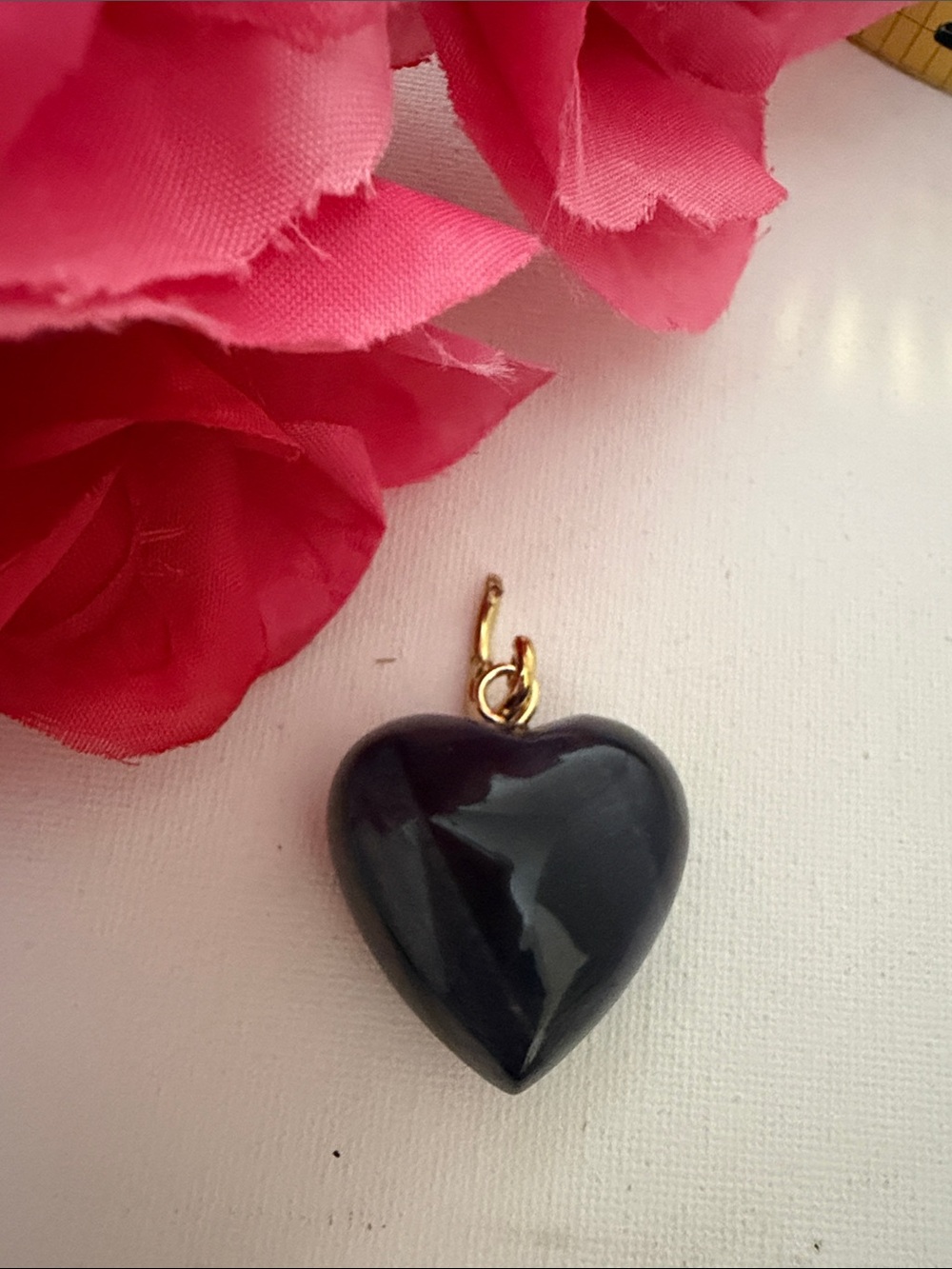 Roxanne Assoulin Lapis Lazuli Heart Pendant with Gold Bail. NEW